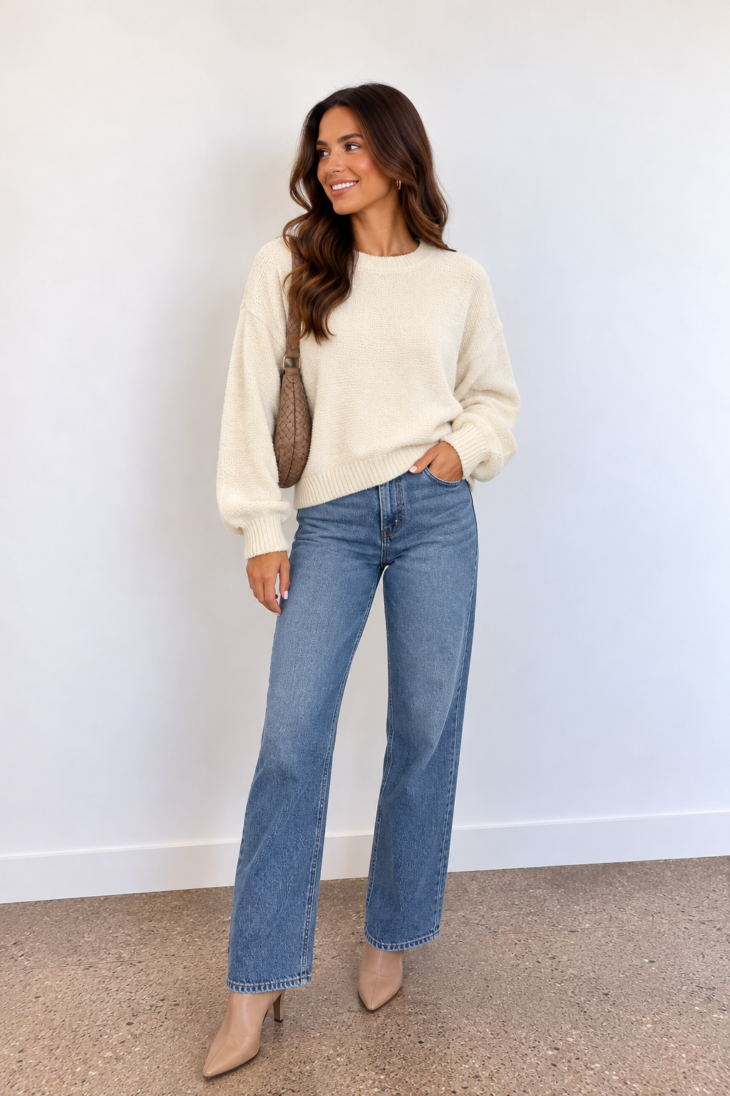 Cozy Girl Sweater- Cream