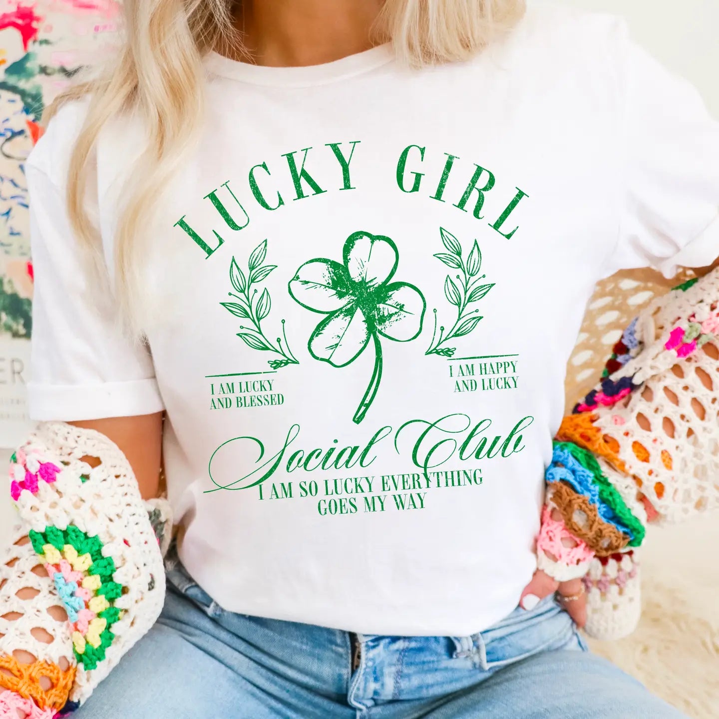 Lucky Girl Club T-shirt White