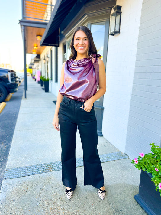 Glitzy Top- Plum