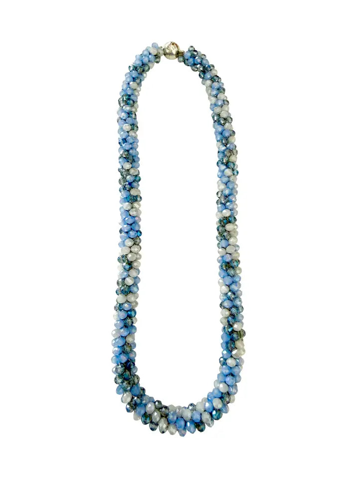Reba Beaded Necklace- Blue Mult