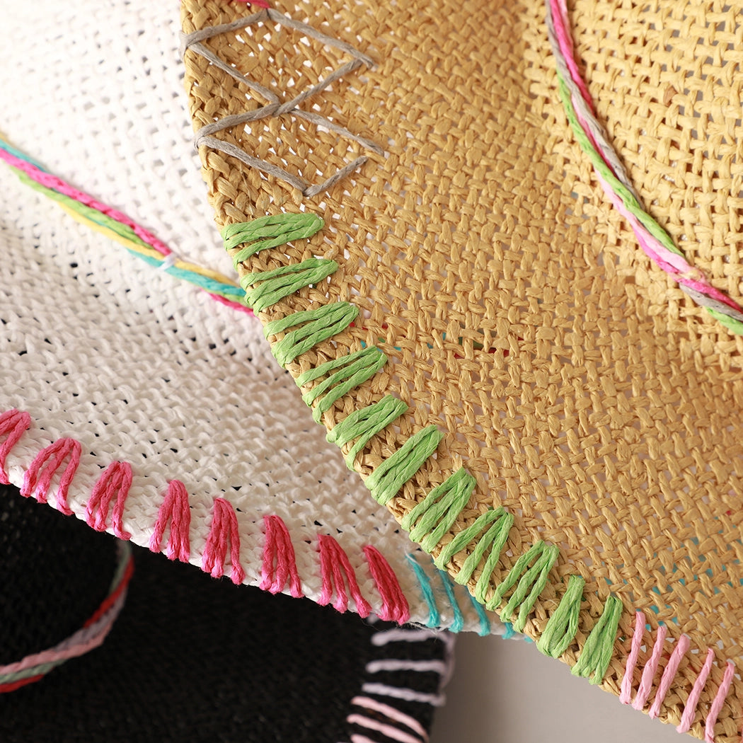 Stitched in Sunshine Straw Hat- Tan