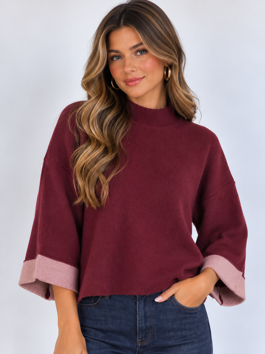 Eastside Pullover- Burgundy