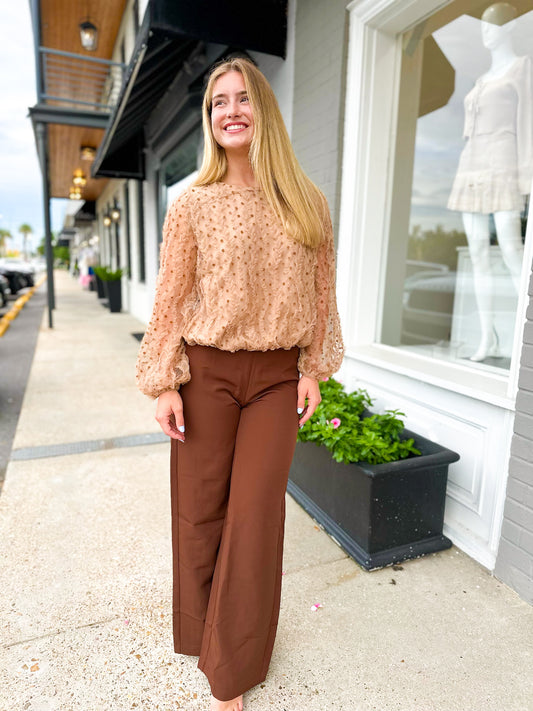 Dotty Blouse- Tan