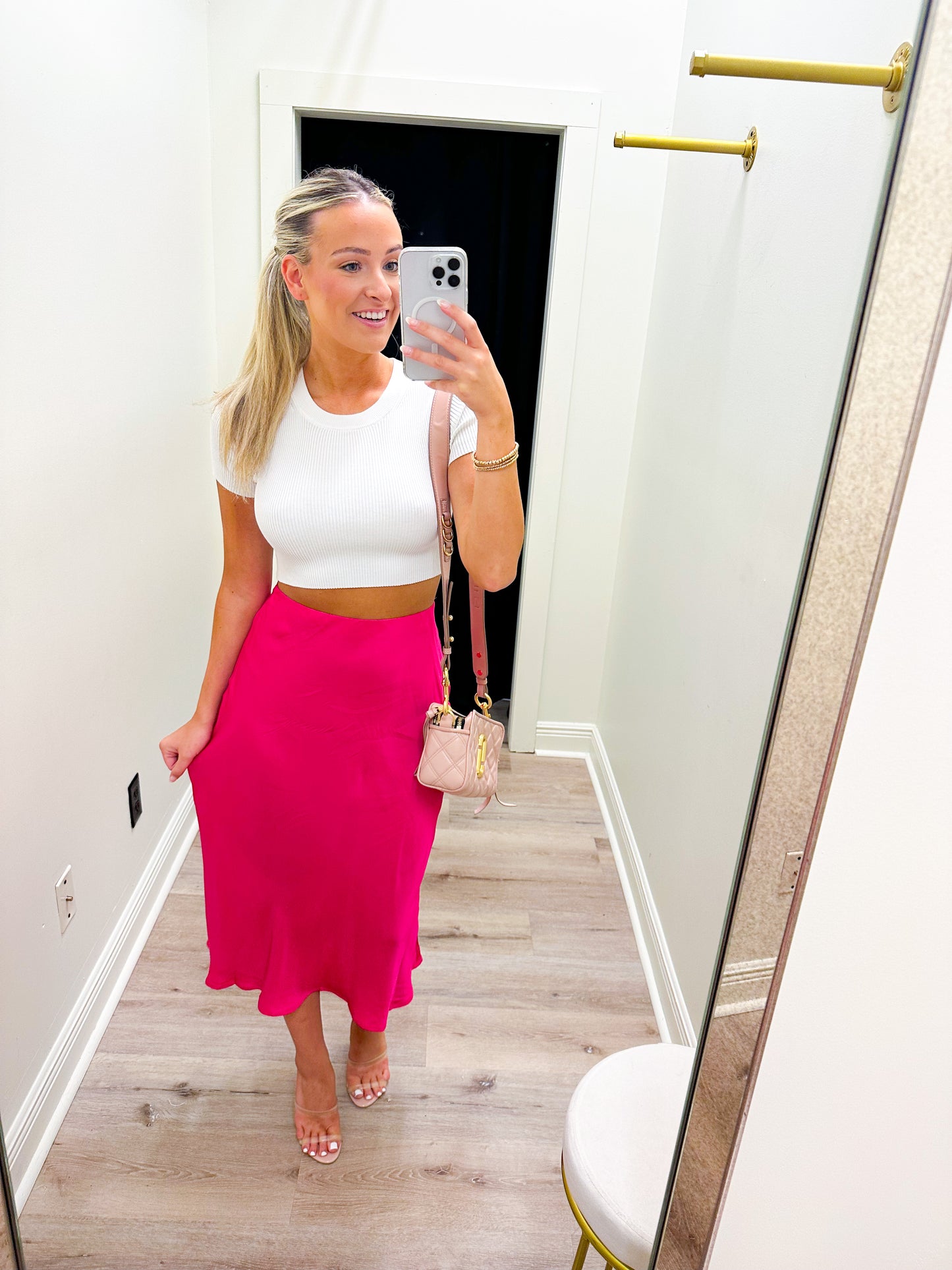 Silk Midi Skirt