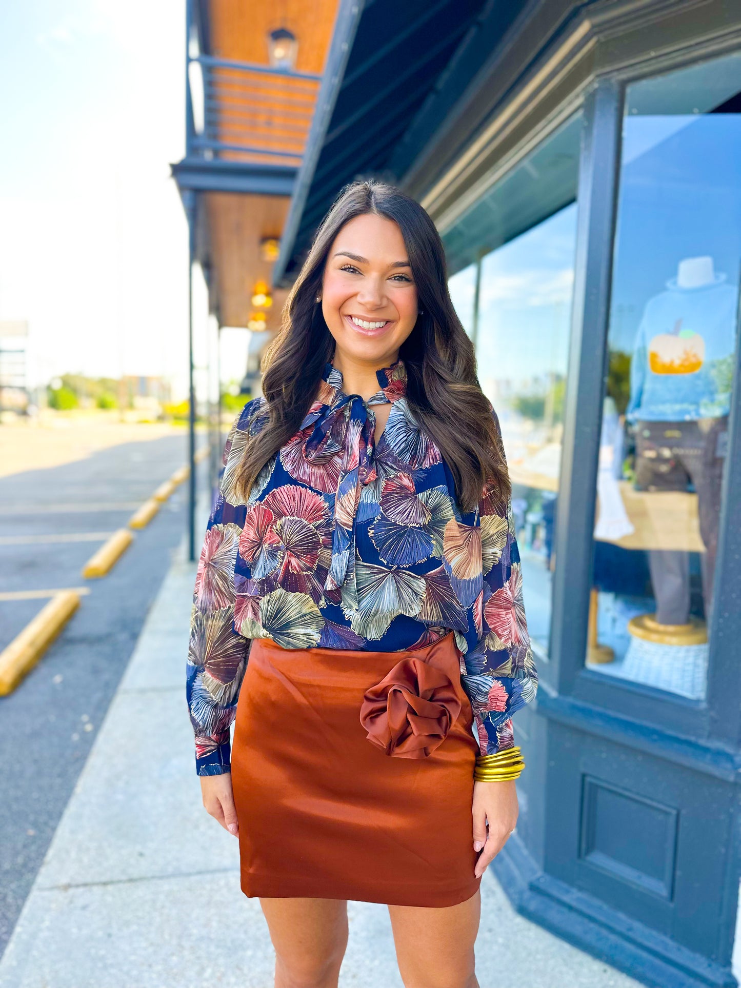 Fall Floral Blouse