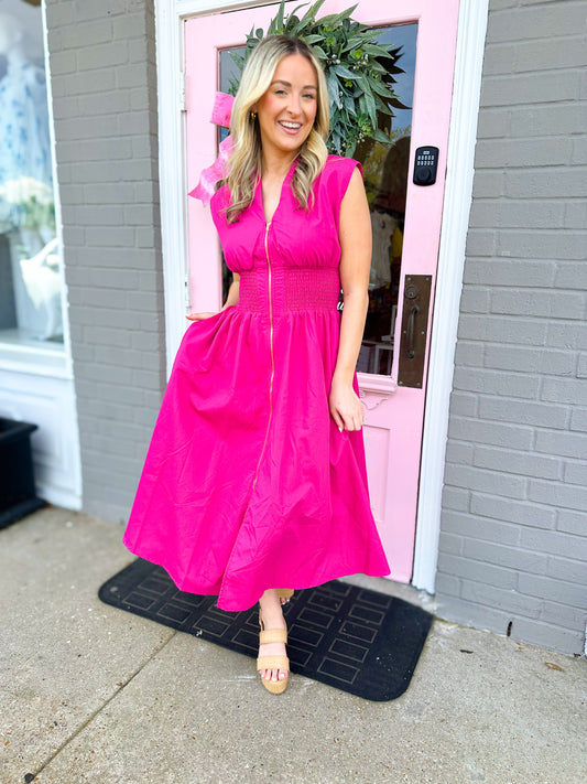 Kourt Dress- Magenta