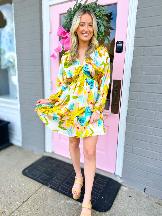 Sunset Bloom Mini Dress