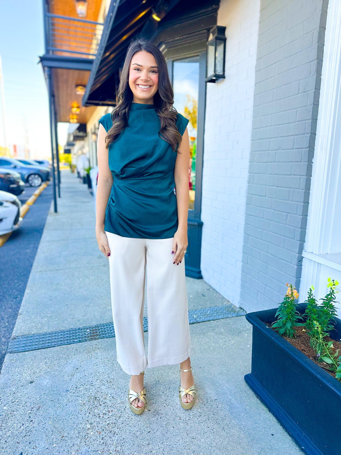 High Waist Pants- Beige