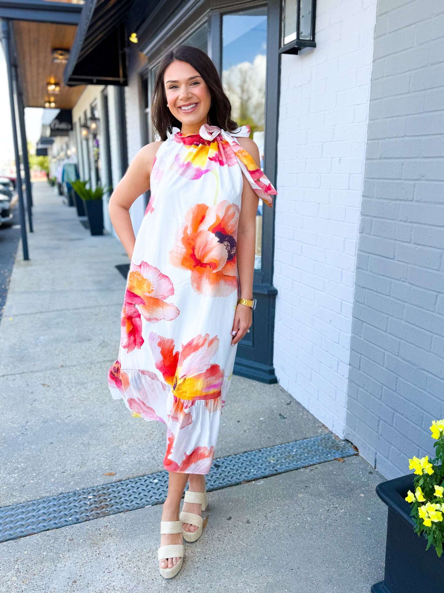 Sunset Petal Midi Dress