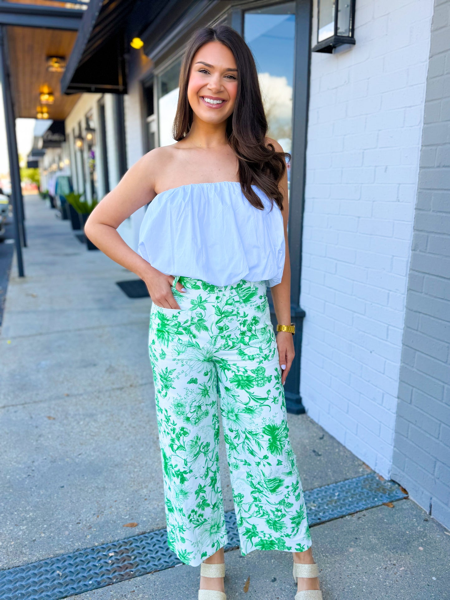 Green Floral Pant