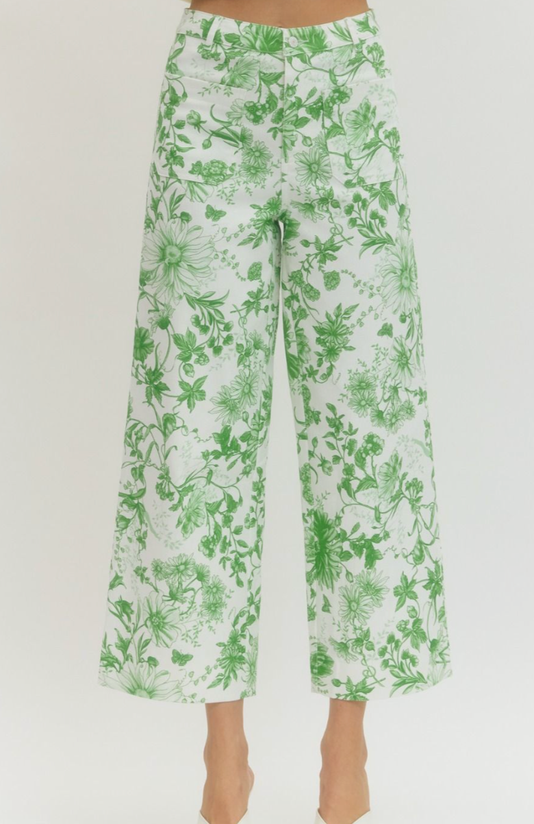 Green Floral Pant