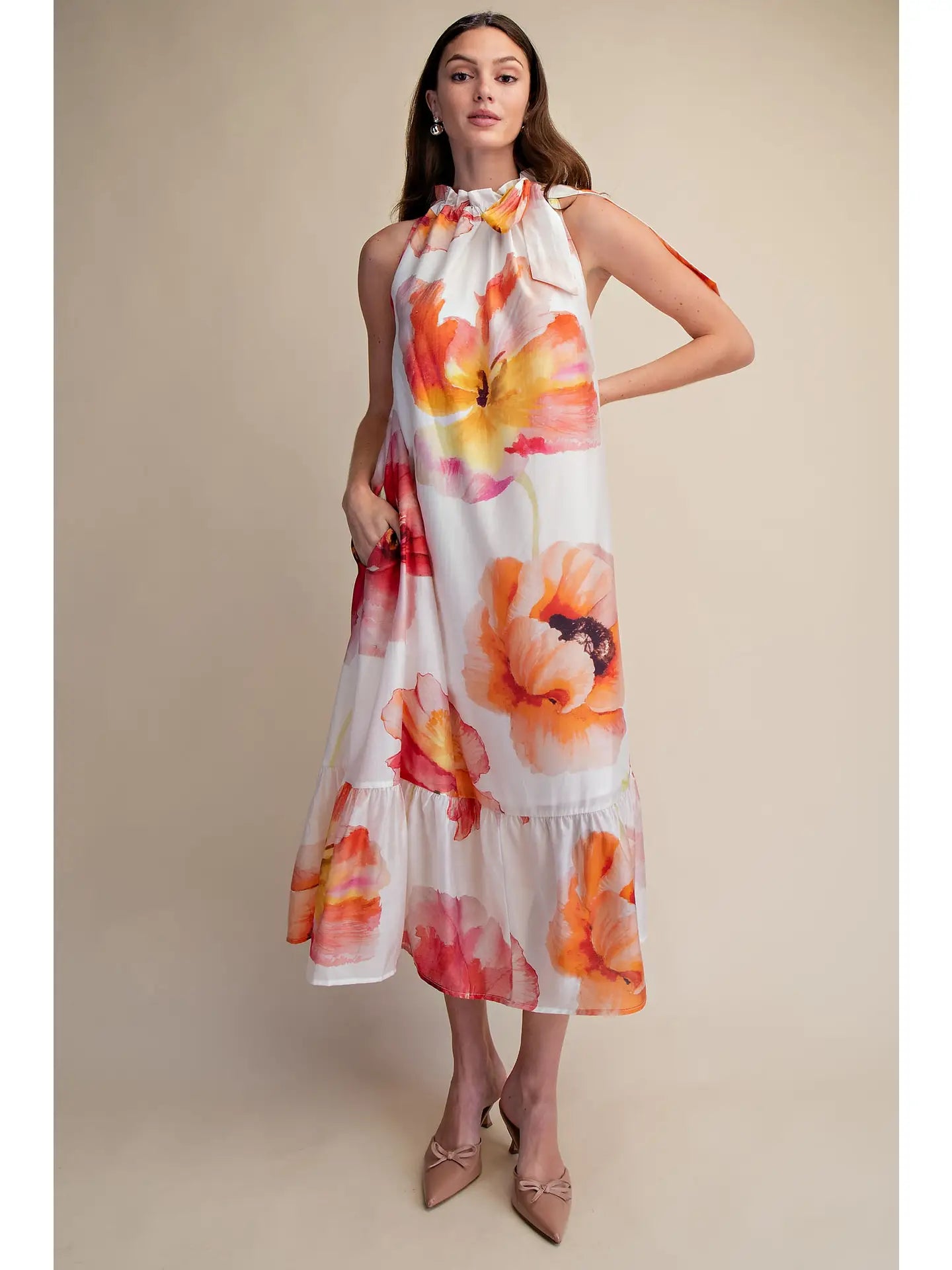 Sunset Petal Midi Dress