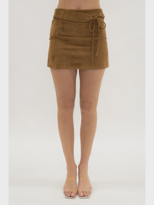 Chestnut Suede Skirt