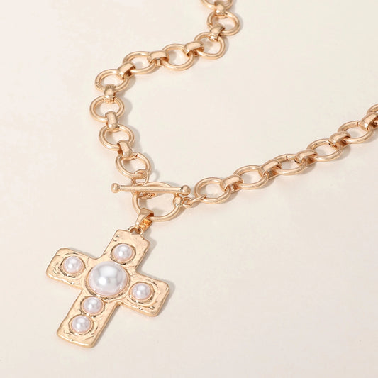 Pearl Cross Necklace