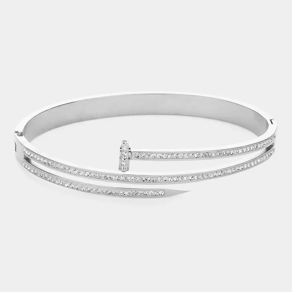 Nail Stainless Steel Hinged Bracelet