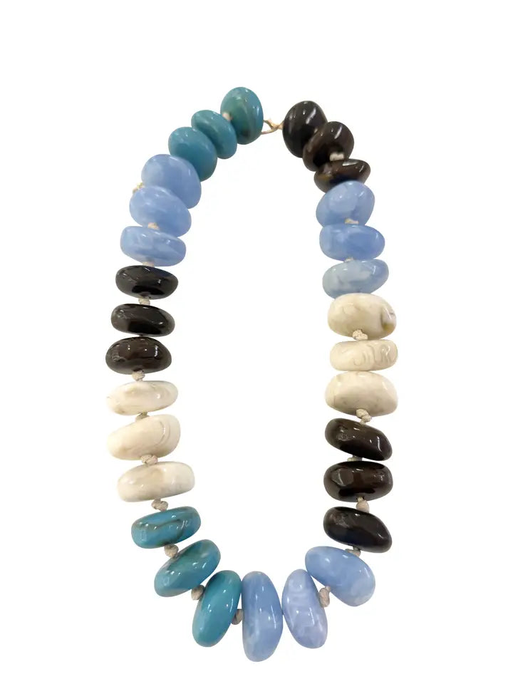 Delray Beaded Neck - Teal/Light Blue Mi