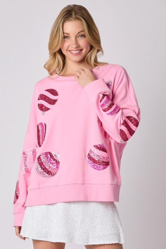 Pink Ornament Sweater