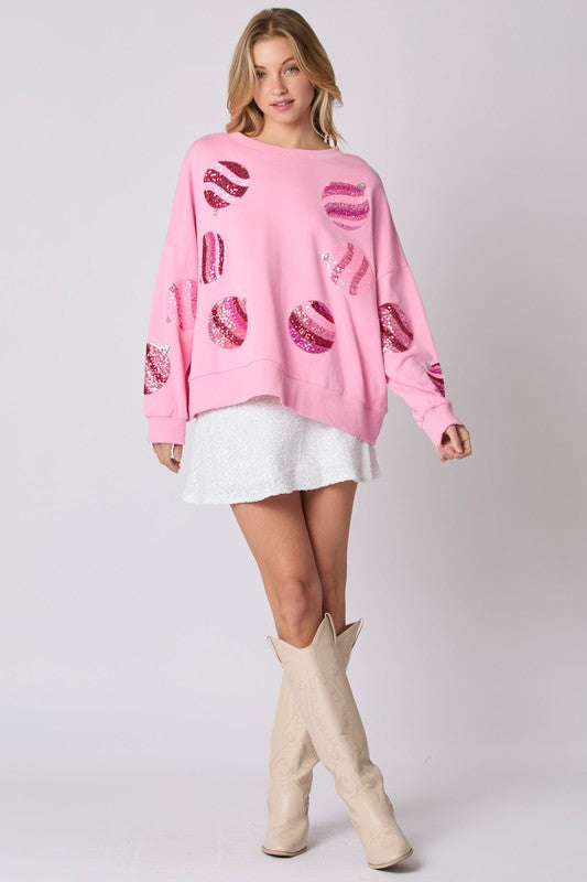 Pink Ornament Sweater