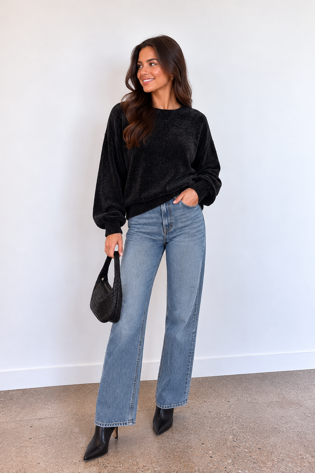 Cozy Girl Sweater- Black