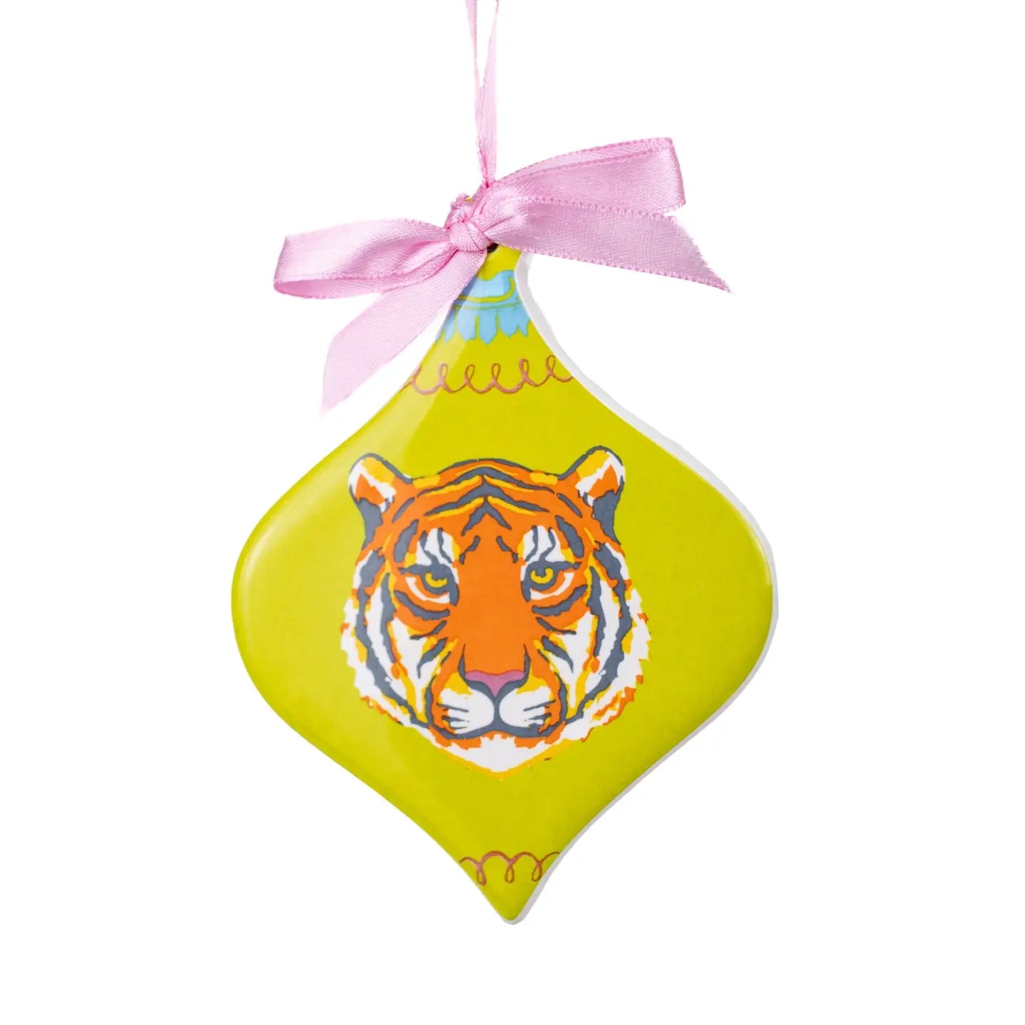 Tinsel Tiger Ornament 4"