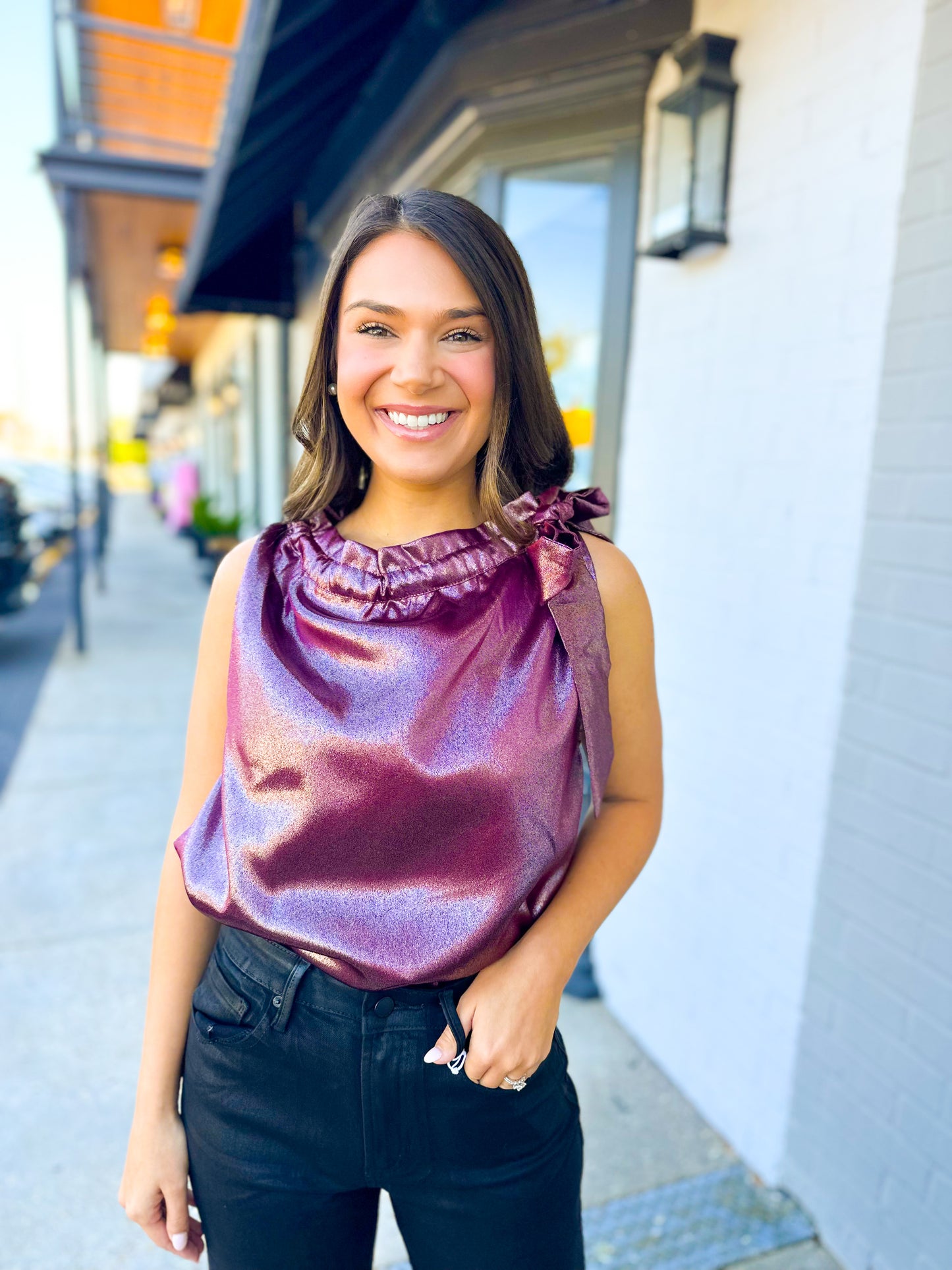 Glitzy Top- Plum