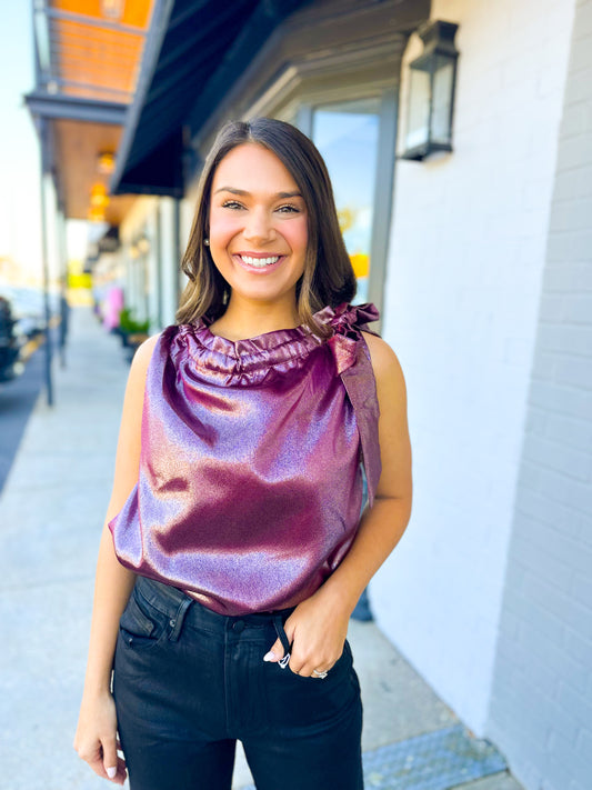 Glitzy Top- Plum