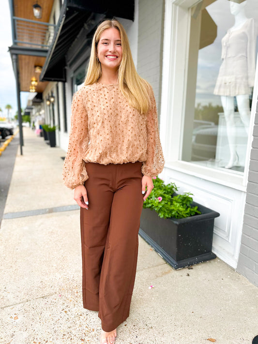 Dotty Blouse- Tan