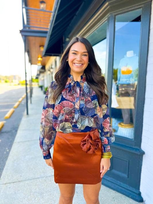 Fall Floral Blouse