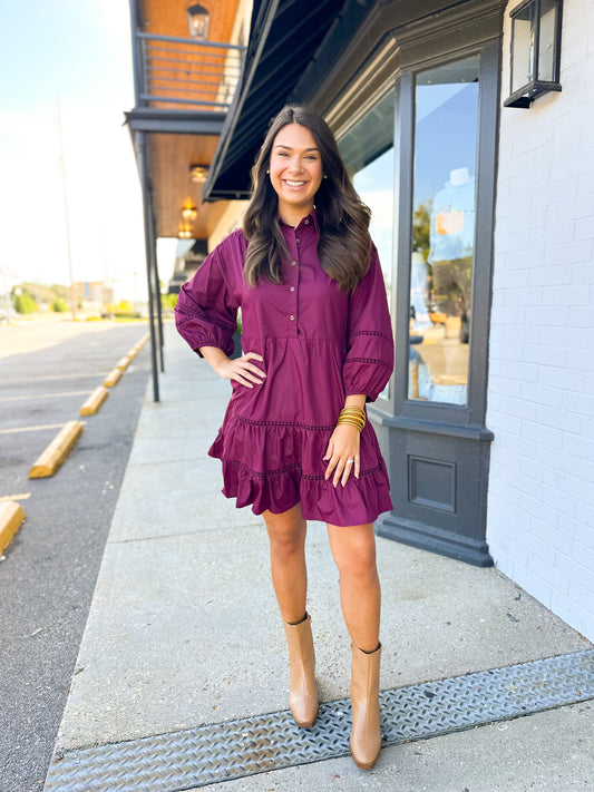 Wine Mini Dress