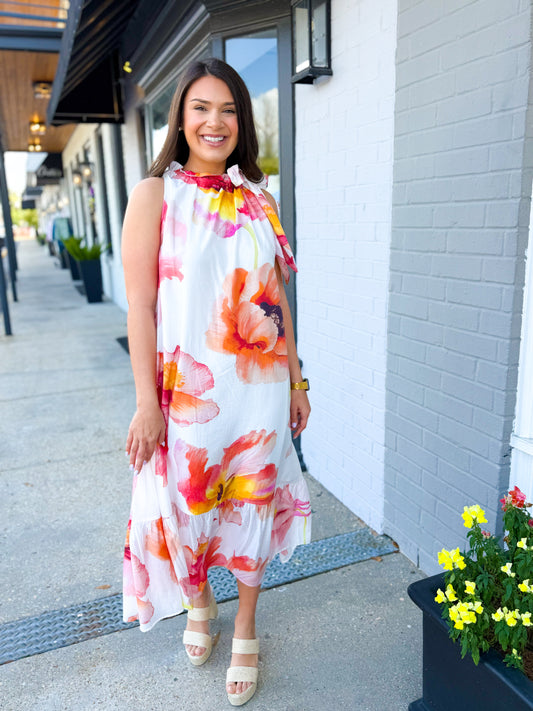 Sunset Petal Midi Dress