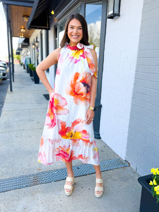 Sunset Petal Midi Dress