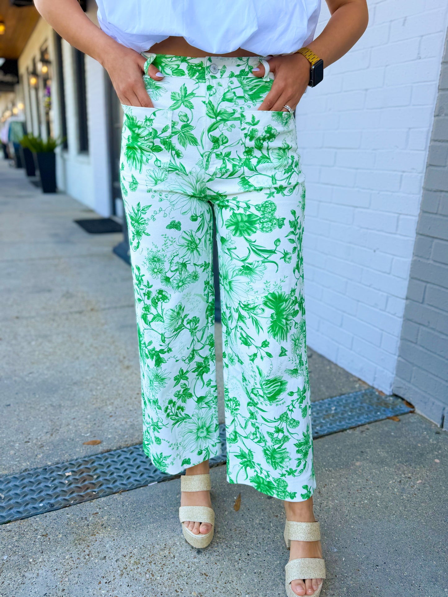 Green Floral Pant
