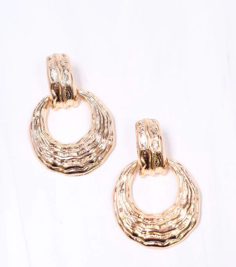 Ribbed Drop Earring