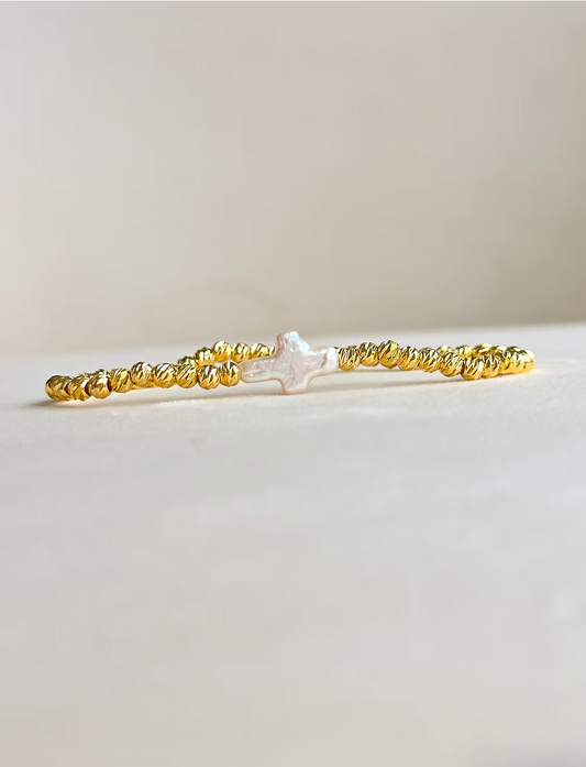 Pearl Cross Bracelet