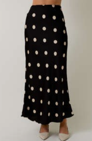 Polka Dot Midi Skirt