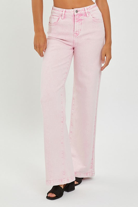 Full Size High Rise Wide Leg Jeans