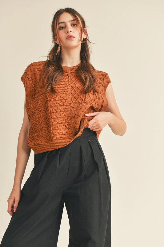 Rosie Sweater Vest- Mocha