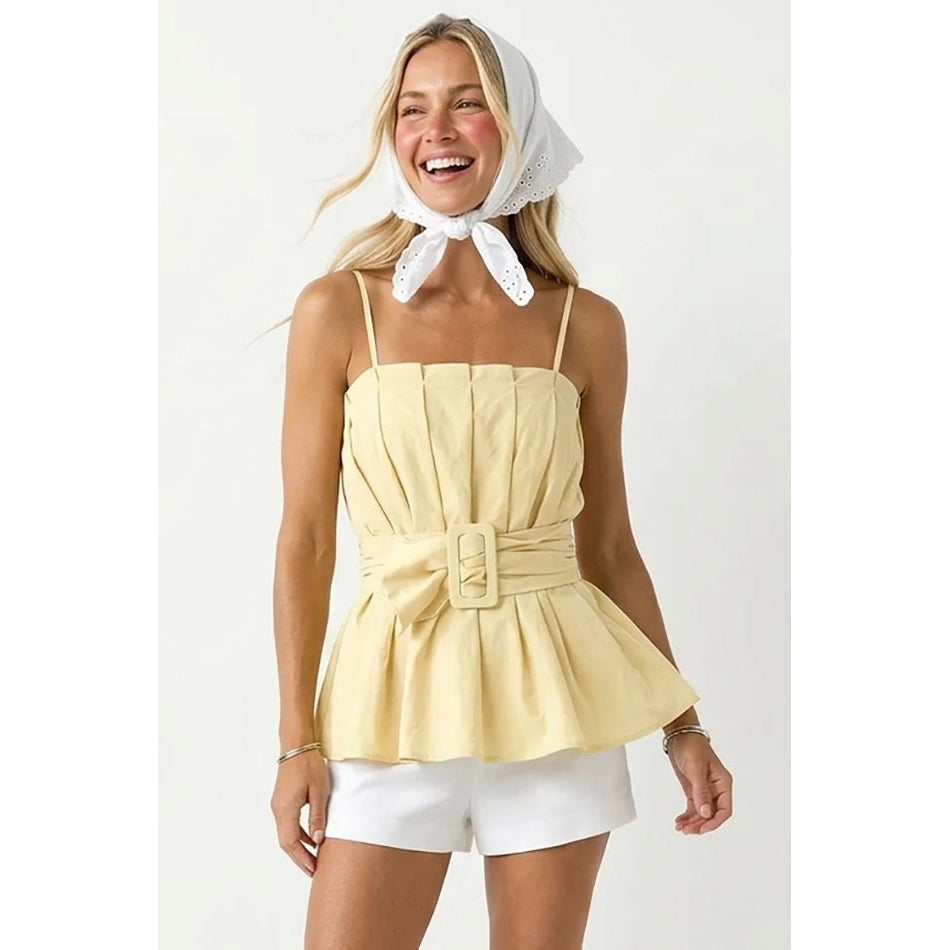 Lemon Peplum Top
