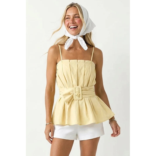 Lemon Peplum Top