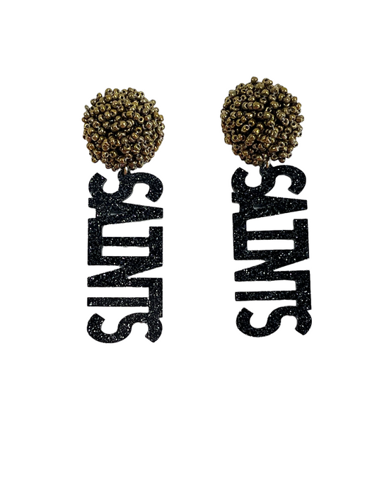 SAINTS letter earrings