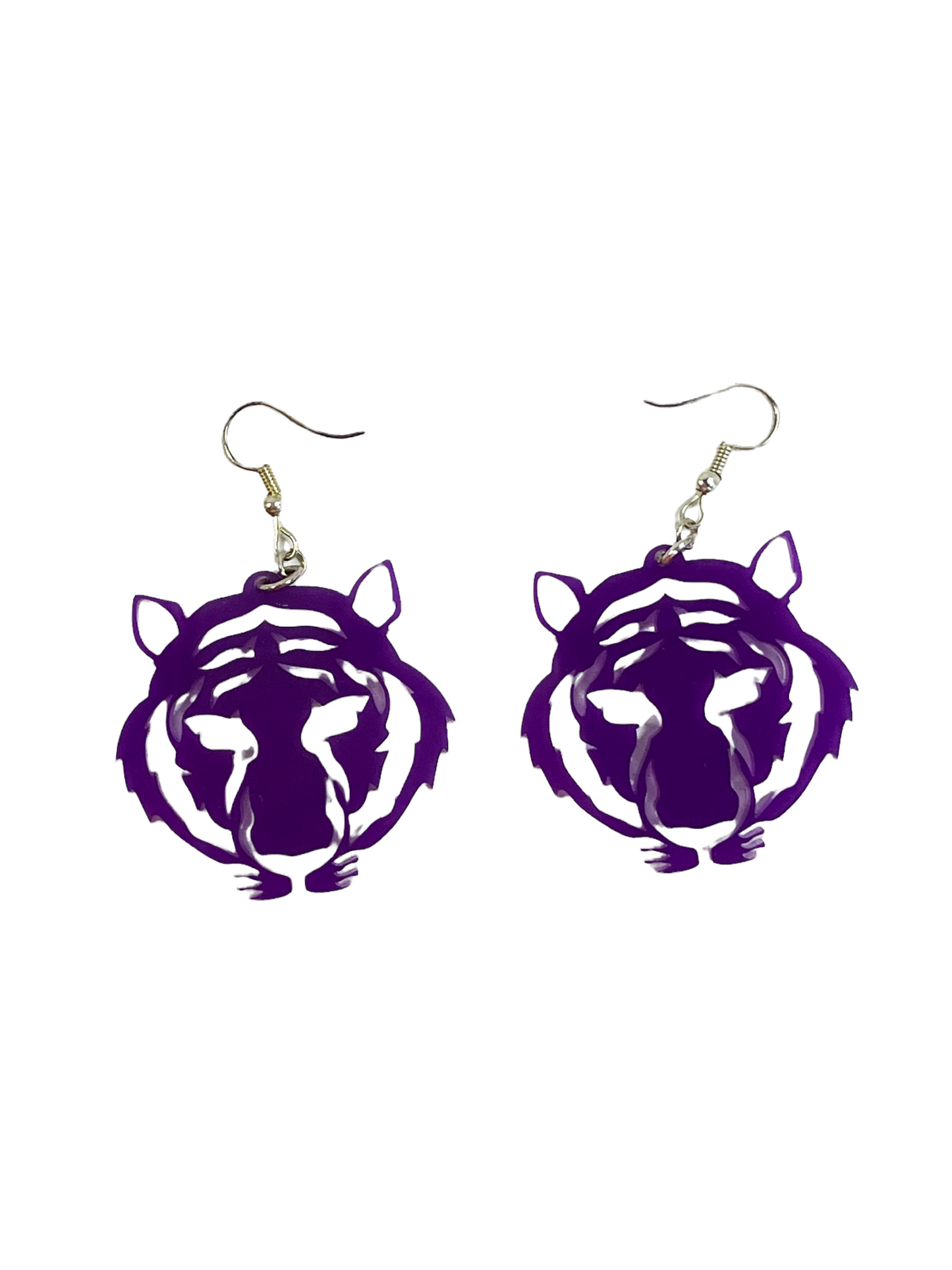 LSU tiger face earrings